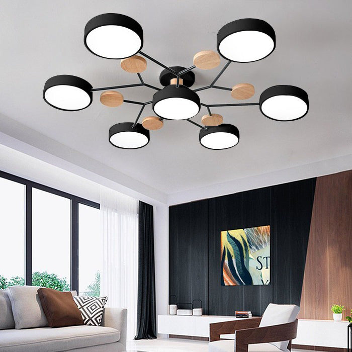 Creative Iron LED Semi-Flush Ceiling Light