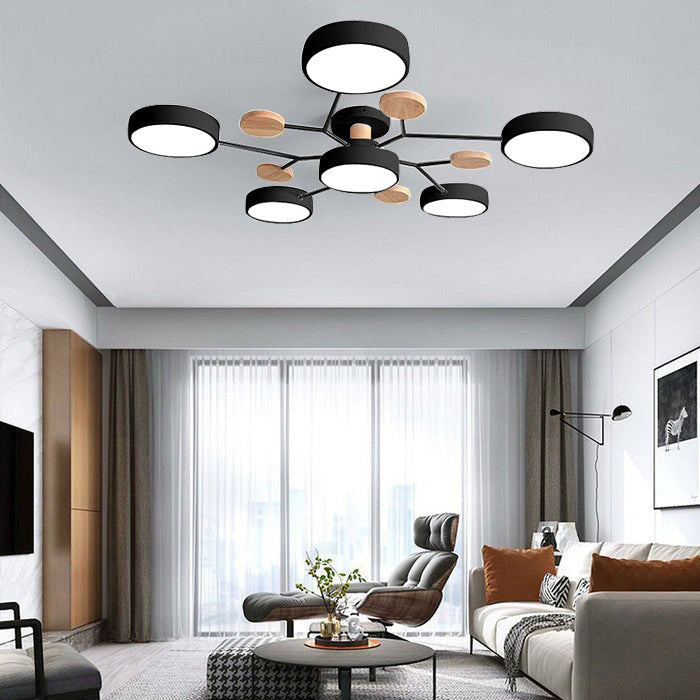 Creative Iron LED Semi-Flush Ceiling Light