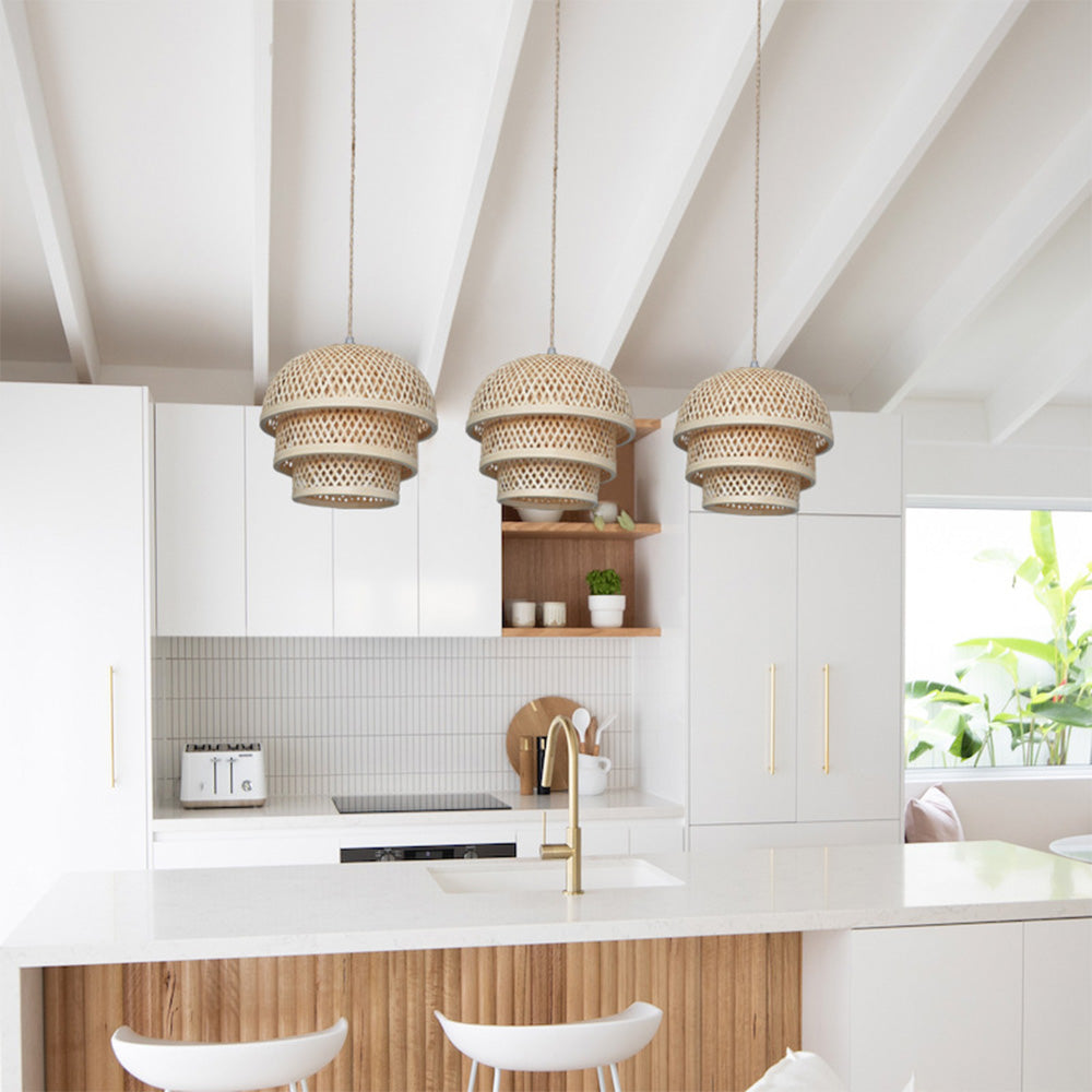 Bamboo Natural Basket Island Pendant Light