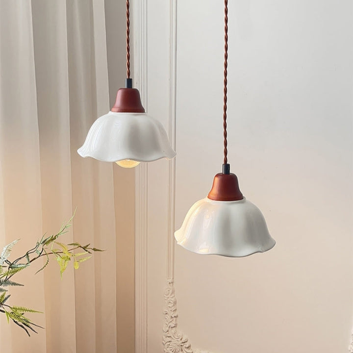 Decor Flower Ceramic  LED Hanging Light