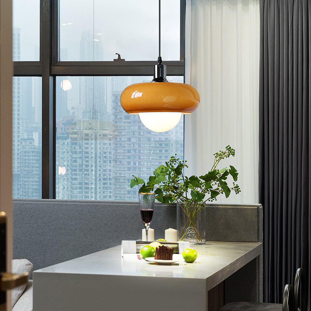 Bauhaus Dome Coffee Glass Pendant Light