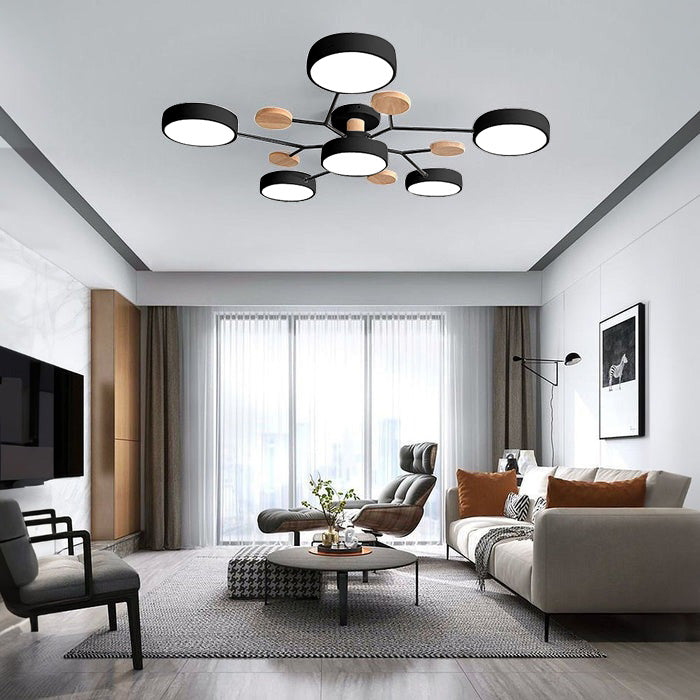 Creative Iron LED Semi-Flush Ceiling Light