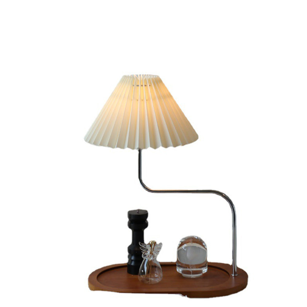 Solid Wood Retro Creative Pleated Table Lamp