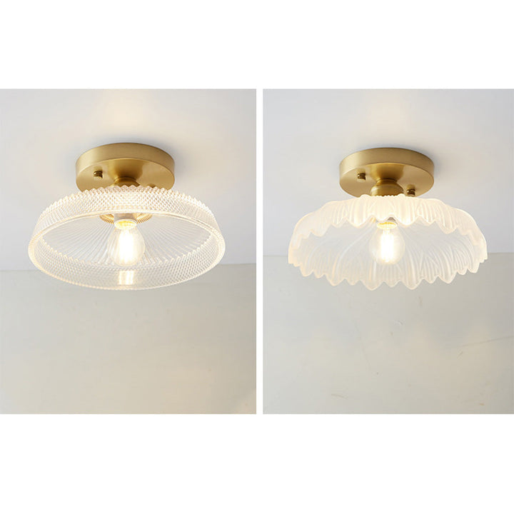 Simple Glass Semi Flush Ceiling Lights