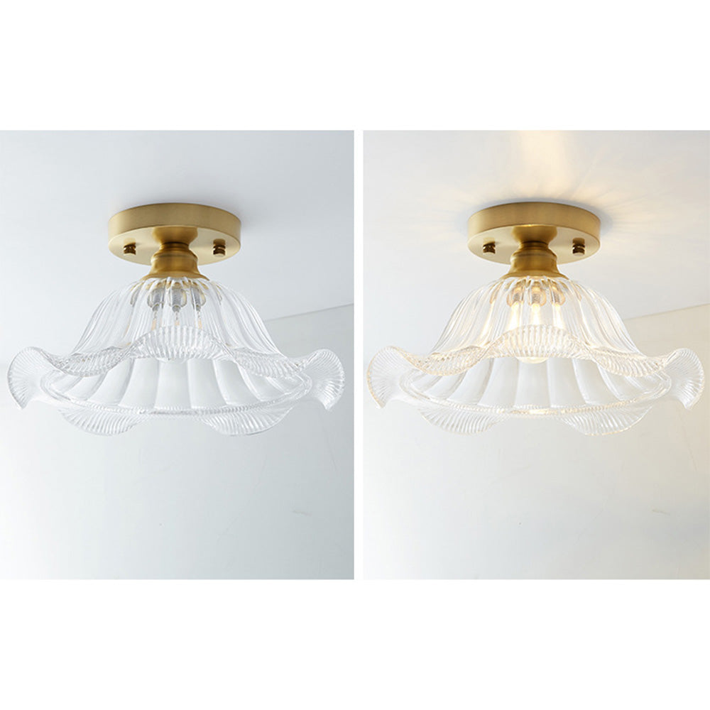 Simple Glass Semi Flush Ceiling Lights