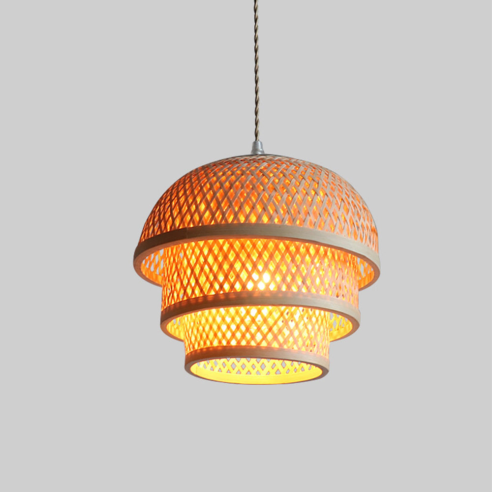 Bamboo Natural Basket Island Pendant Light