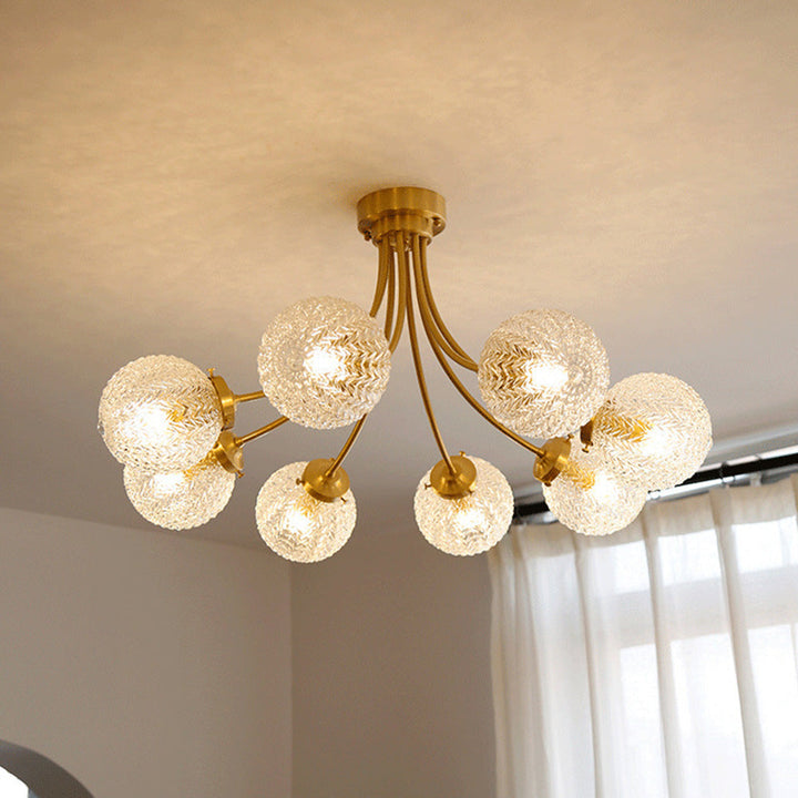 Mid Century Circle Metal Chandelier For Living Room