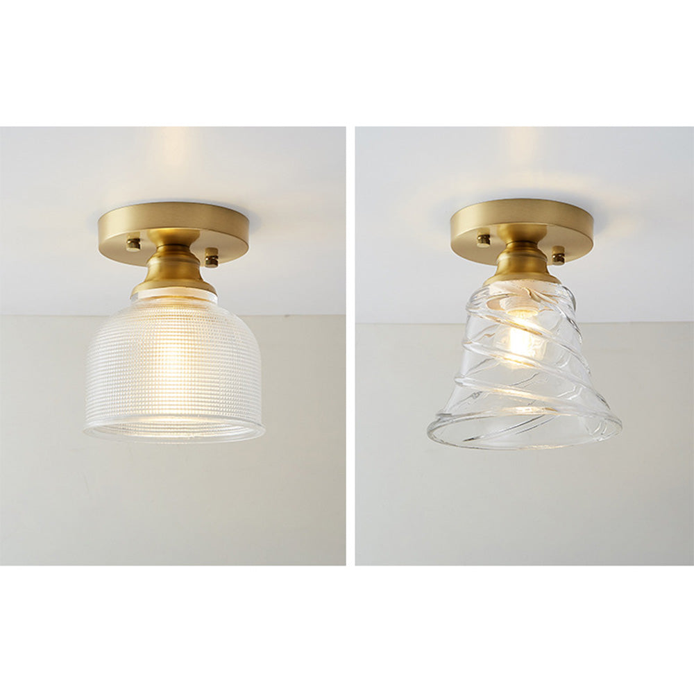 Simple Glass Semi Flush Ceiling Lights