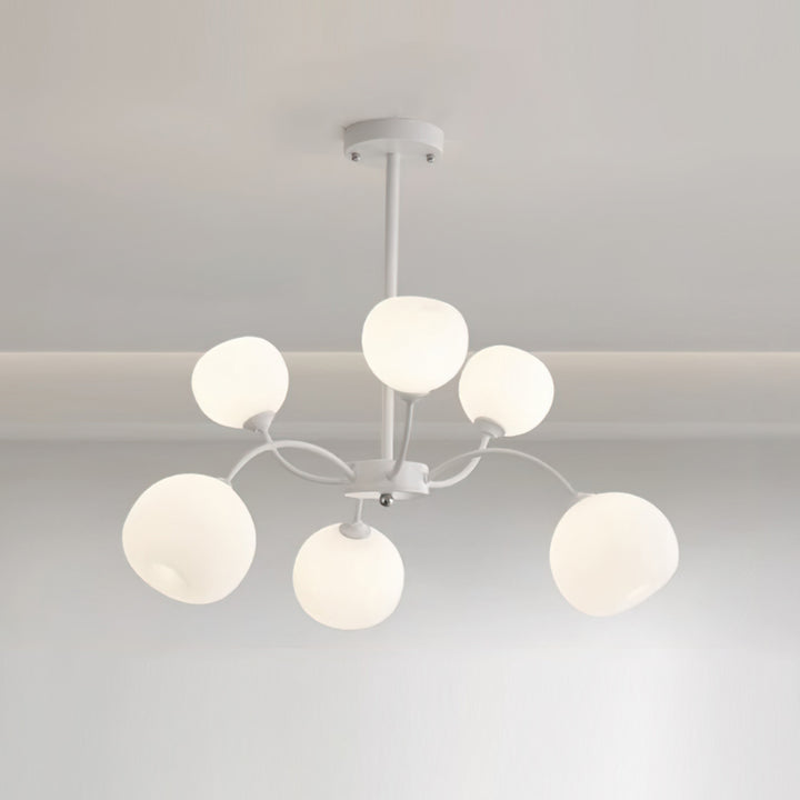 White Glass Globe Sputnik Shape Chandelier