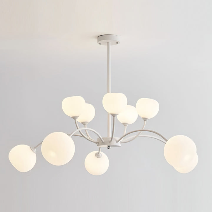 White Glass Globe Sputnik Shape Chandelier