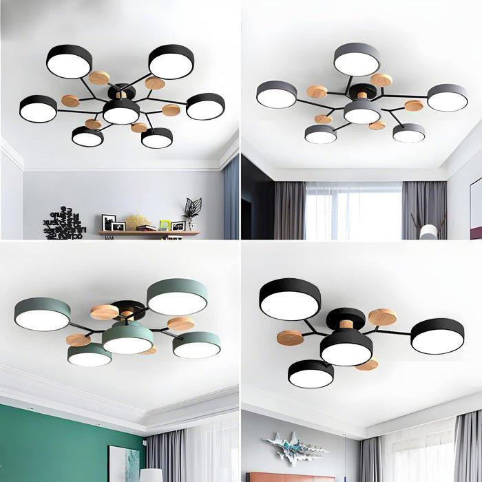 Creative Iron LED Semi-Flush Ceiling Light