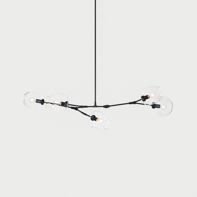 Branching Bubble Glass Ball Chandelier for Living Room