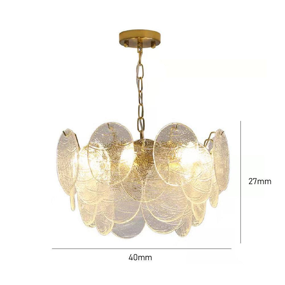 Glass Disc Pendant Light Large Ice Glass Chandelier