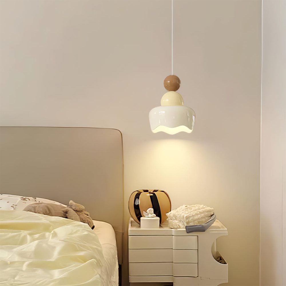 Cream Sunny Bedroom Bedside Pendant Lamp