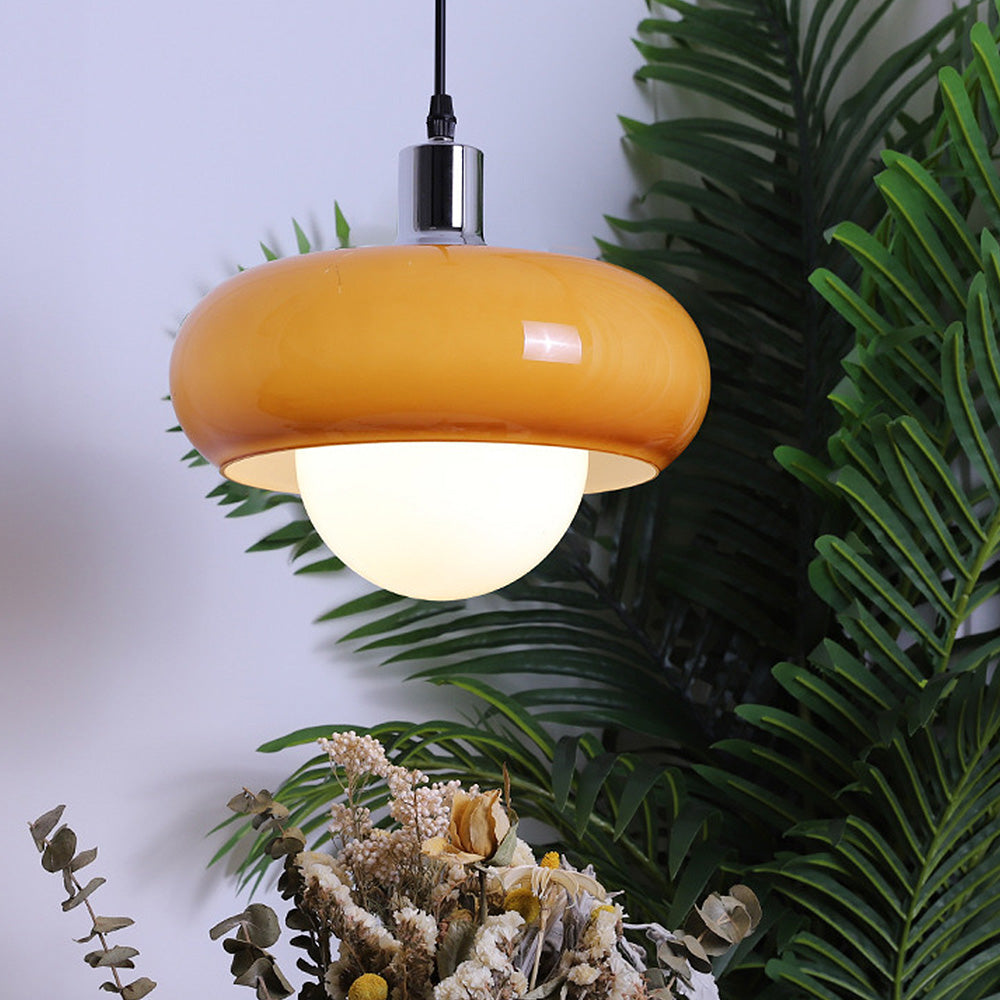 Bauhaus Dome Coffee Glass Pendant Light