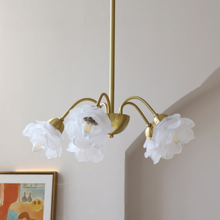 Modern French Retro Copper White Chandelier