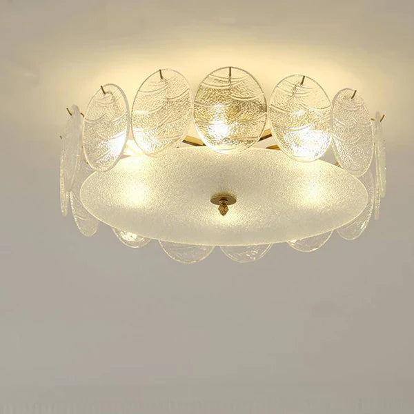 Modern Style Retro Glass Petals Ceiling Lamp