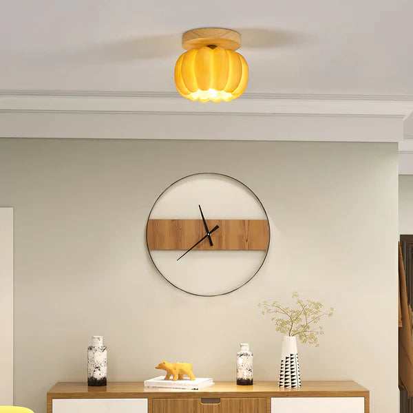 Yellow Pumpkin Ceiling Light