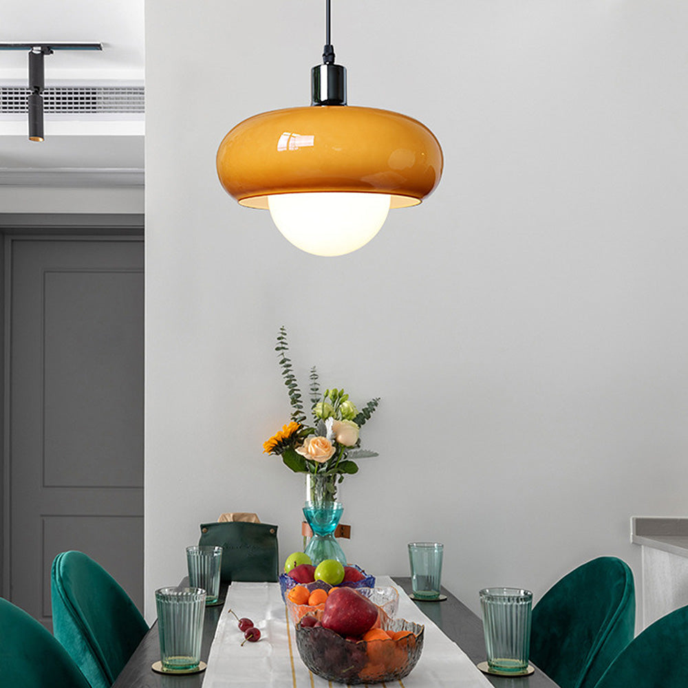 Bauhaus Dome Coffee Glass Pendant Light