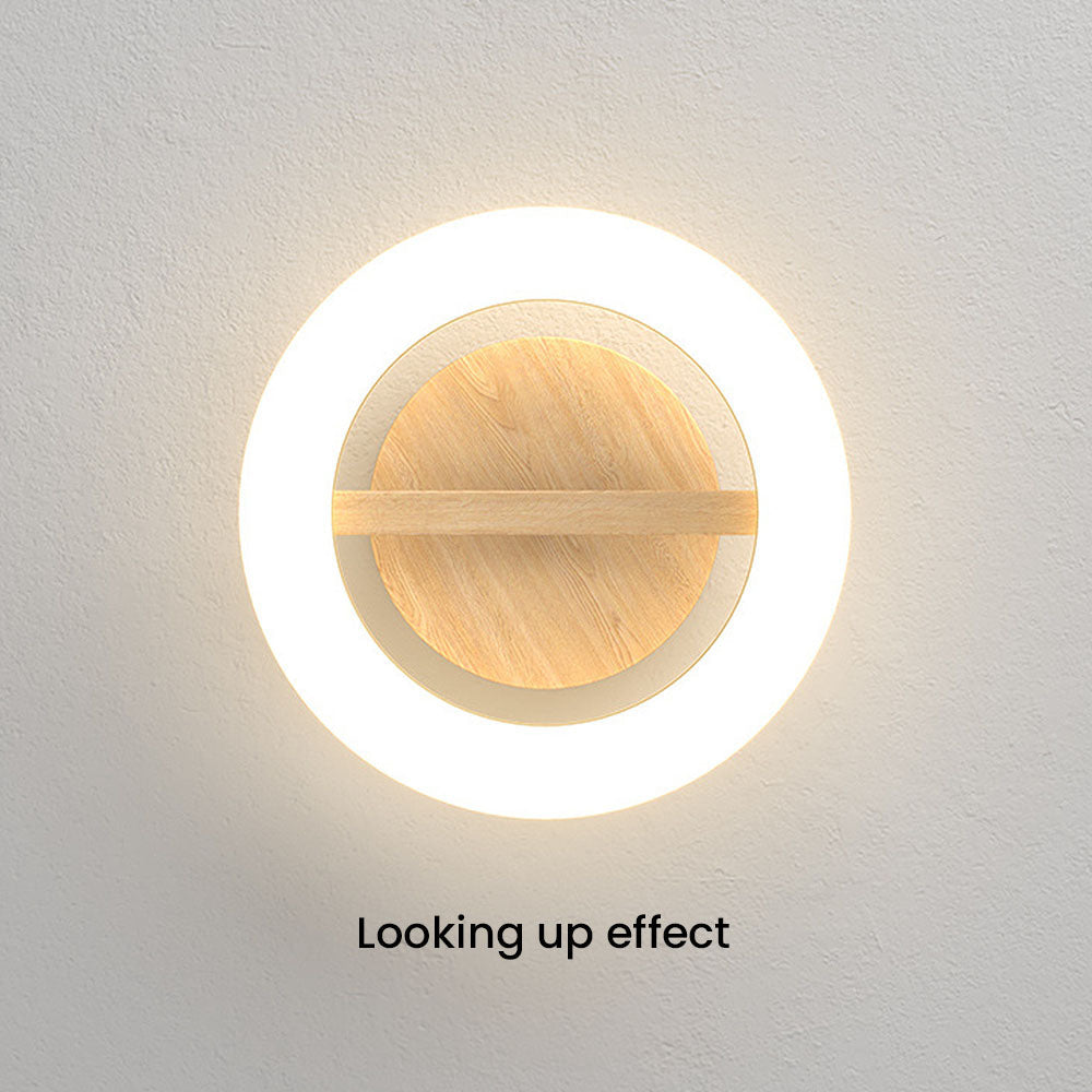 Acrylic Circle Wood LED Hallway Ceiling Light