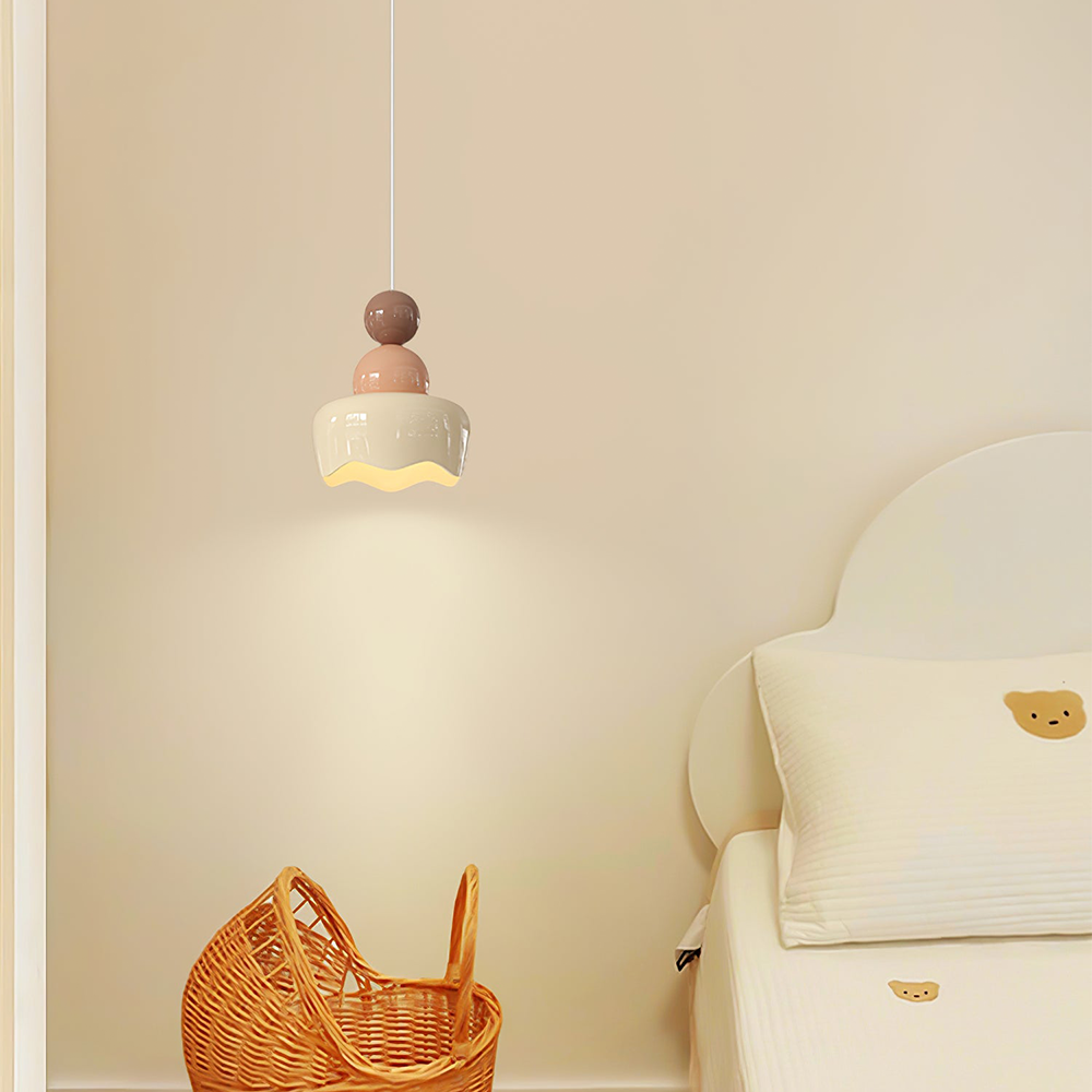 Cream Sunny Bedroom Bedside Pendant Lamp