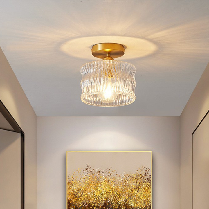 Vintage Crystal Clear Glass Ceiling Light Hallway