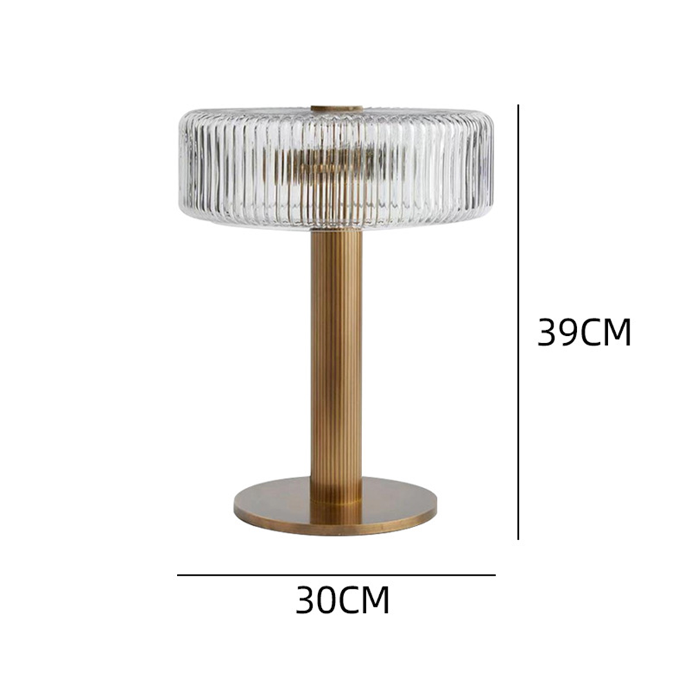 Contemporary Gold Glass Bedroom Table Lamp