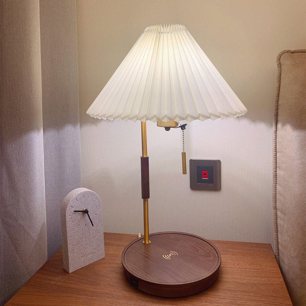 Vintage Wooden Table Lamp