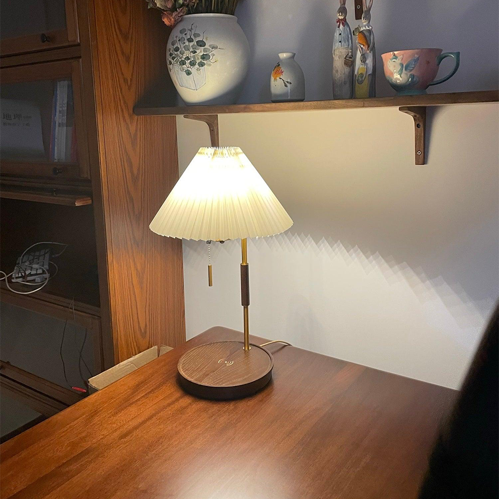 Vintage Wooden Table Lamp