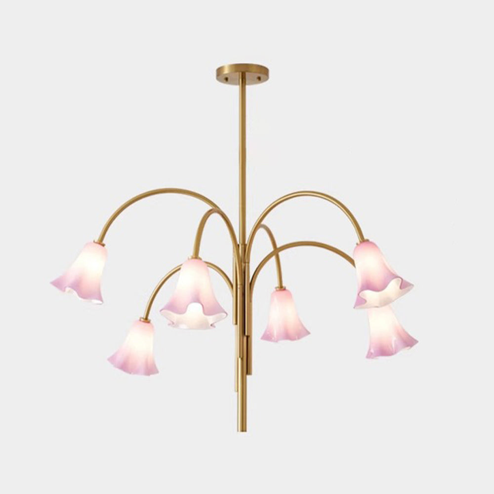 French Vintage Glass Flower Bedroom Chandelier Bauhaus Chandeliers