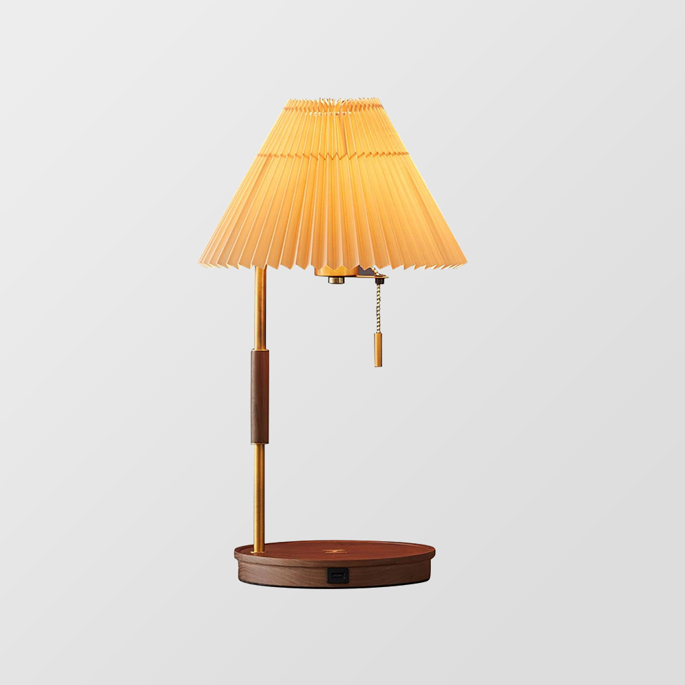 Vintage Wooden Table Lamp