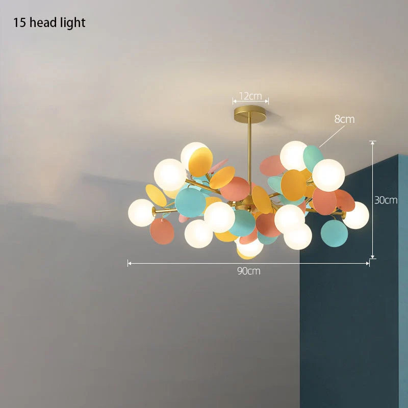 Creative Multicolored Flower Living Room Chandelier