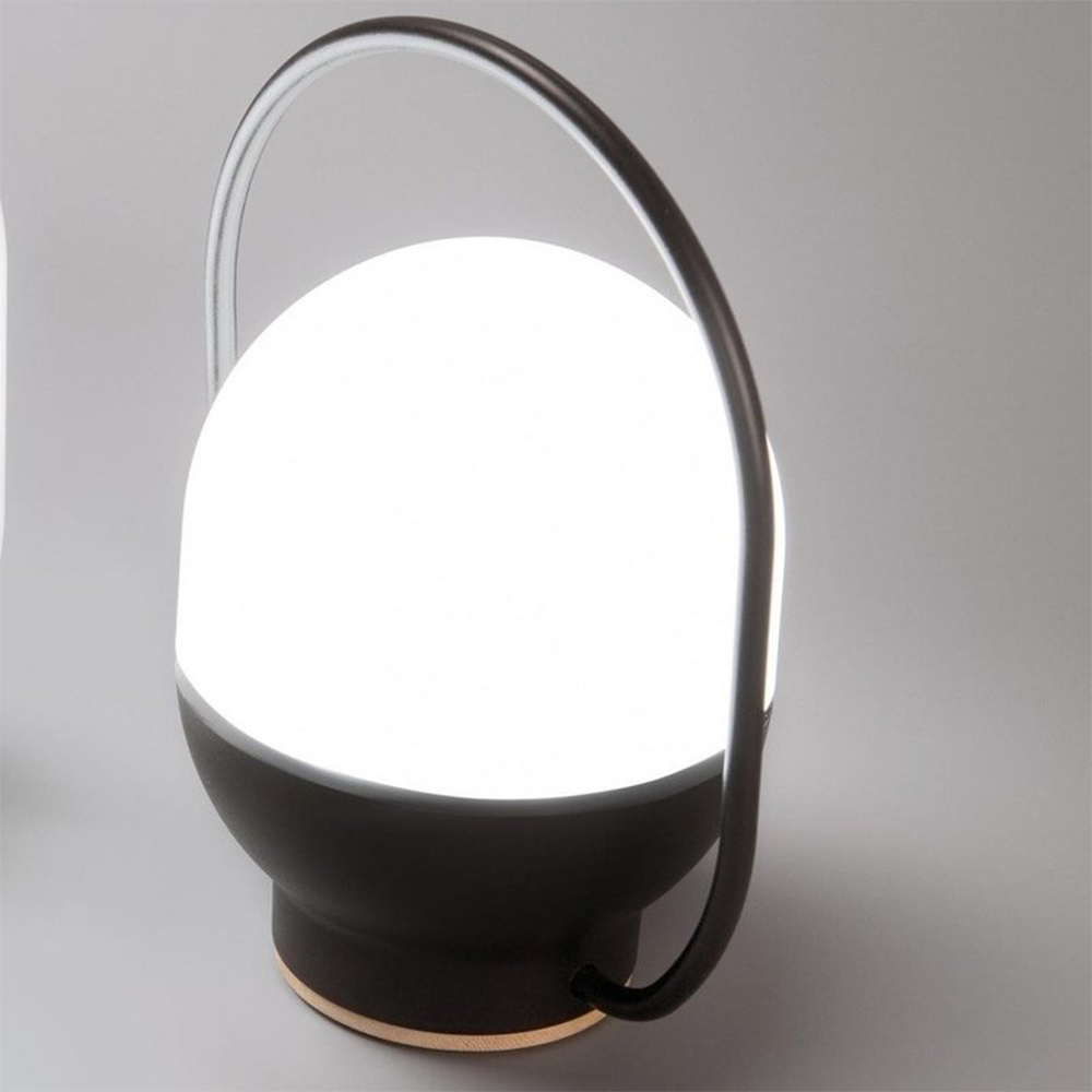 Portable White and Black Indoor / Outdoor Table Lamp