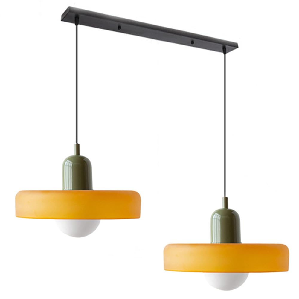 2 Heads Modern Bauhaus Glass Pendant Light