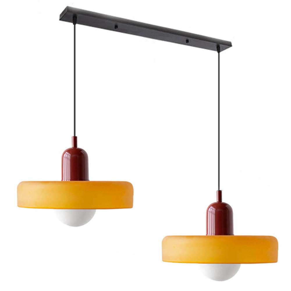 2 Heads Modern Bauhaus Glass Pendant Light