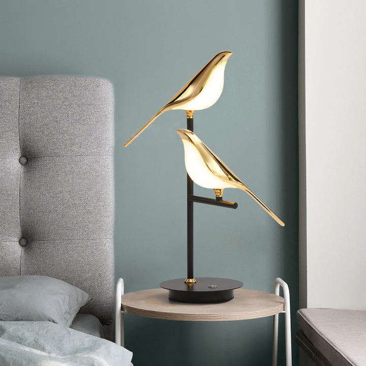 Golden Bird Table Lamp for Bedroom