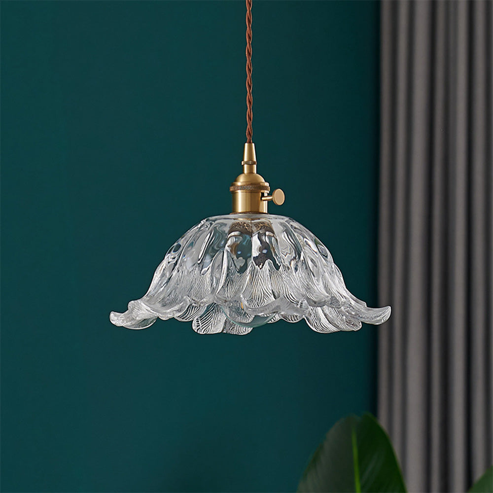 Creative Flower Clear Glass Pendant Light