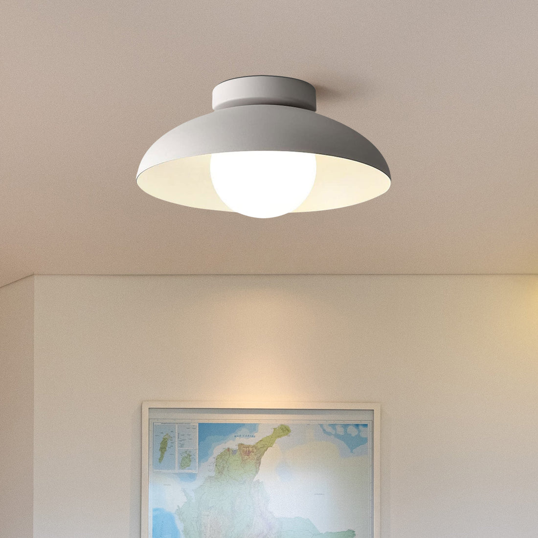 Contemporary Metal Semi Flush Ceiling Light for Hallway