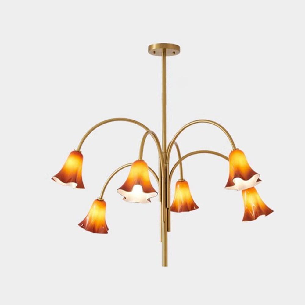 French Vintage Glass Flower Bedroom Chandelier Bauhaus Chandeliers