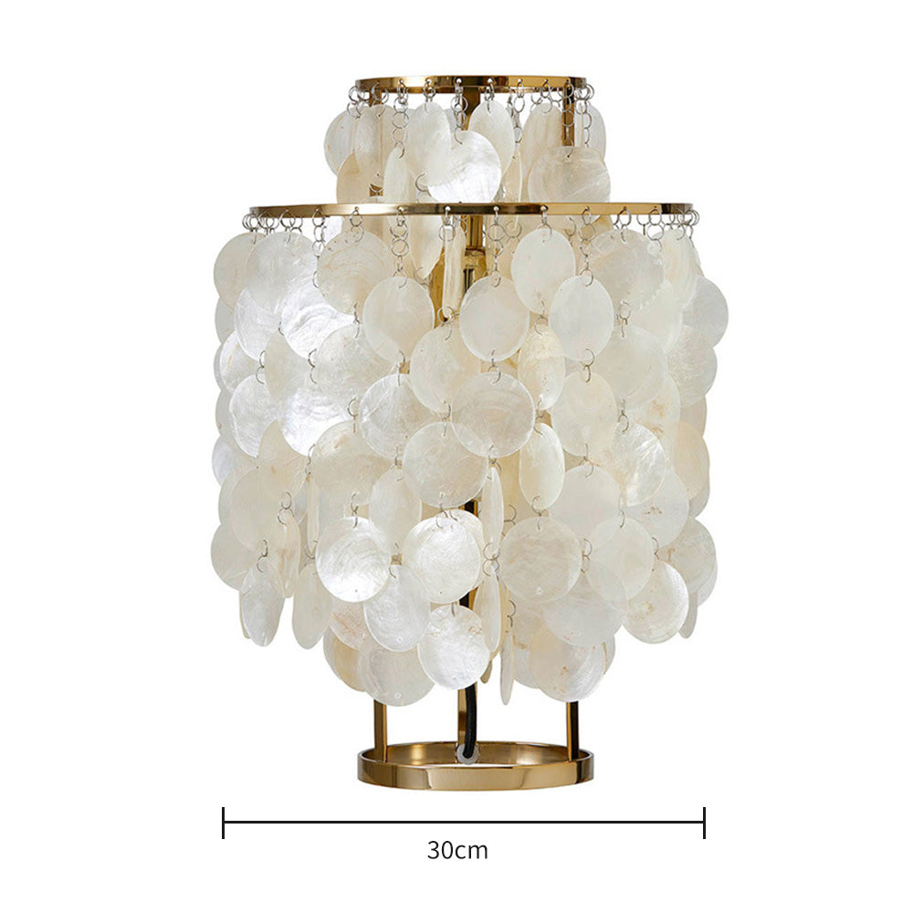 Danish Seashell Pearl Wind Chimes Decorative Table Lamp