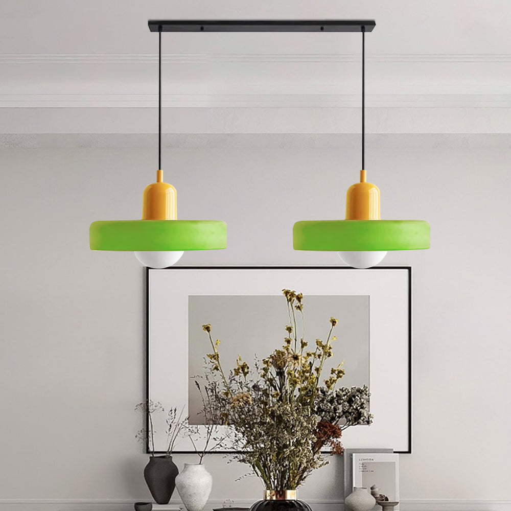 2 Heads Modern Bauhaus Glass Pendant Light