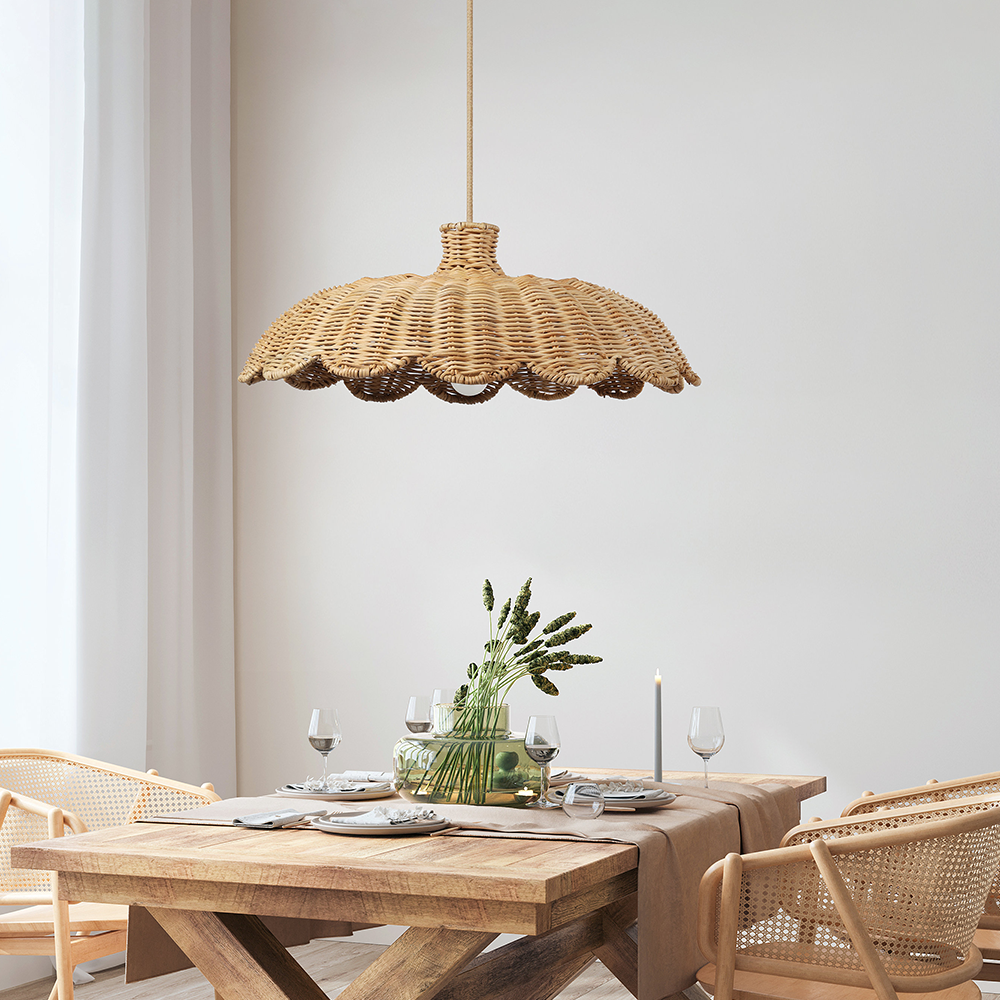 Boho Creative Decor Rattan Woven Pendant Light