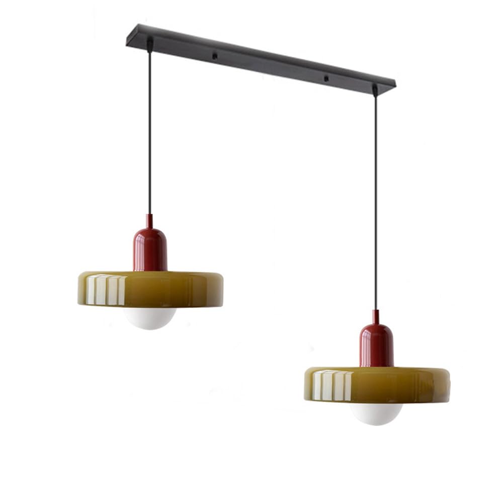 2 Heads Modern Bauhaus Glass Pendant Light