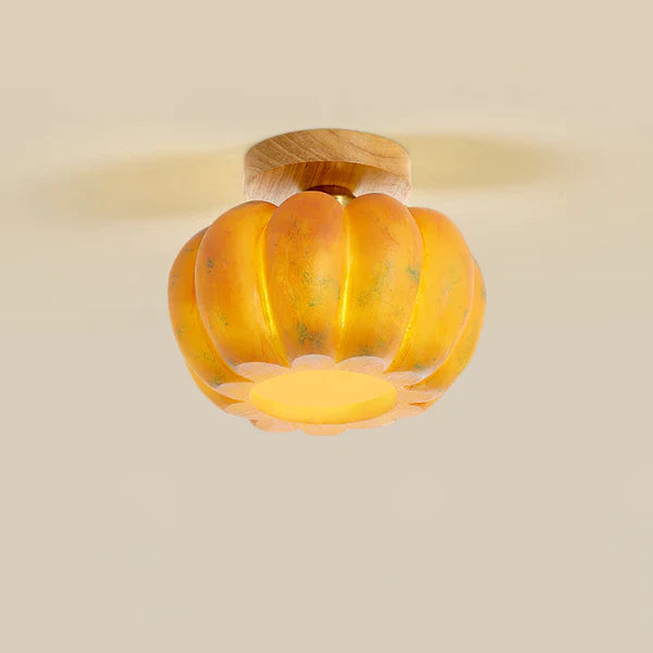 Yellow Pumpkin Ceiling Light