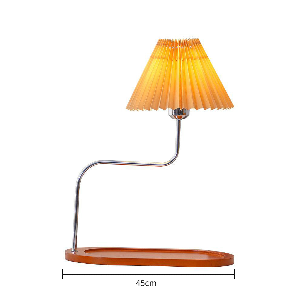 Solid Wood Retro Style Umbrella Shaped Table Lamp