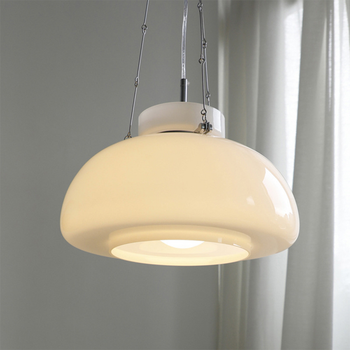 Vintage Milk Dome Glass Pendant Light