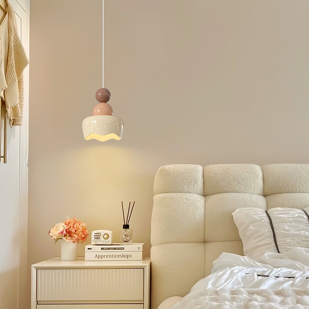 Cream Sunny Bedroom Bedside Pendant Lamp