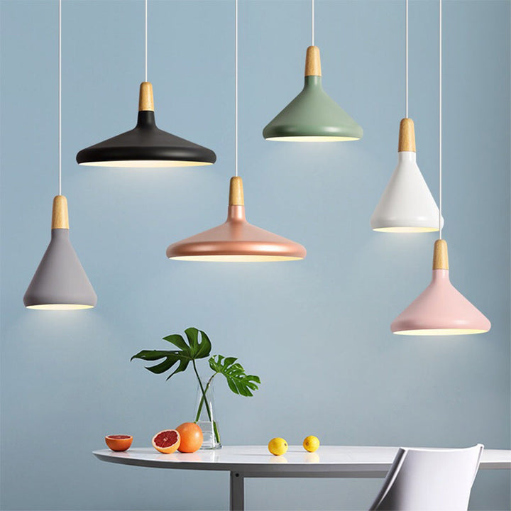 Contemporary Conical Colorful Metal Pendant Lamp