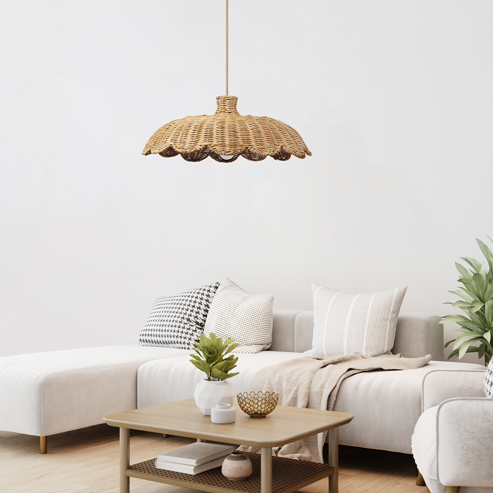 Boho Creative Decor Rattan Woven Pendant Light