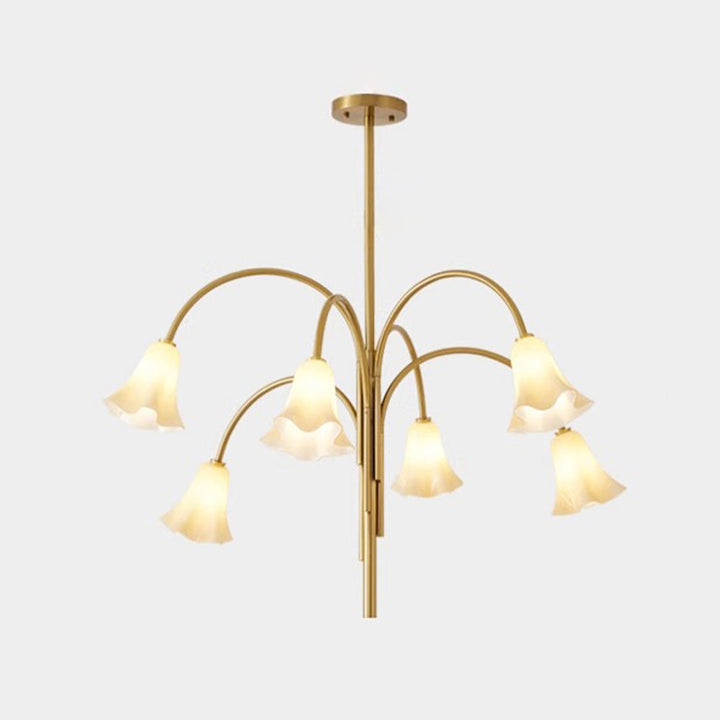 French Vintage Glass Flower Bedroom Chandelier Bauhaus Chandeliers